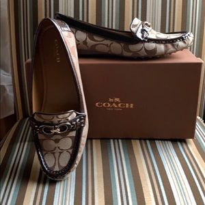 Coach Logo Brown Loafers